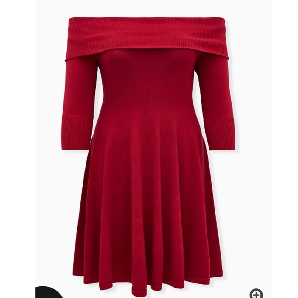 Torrid Red Off-Shoulder Sweater Dress - Sz 1X